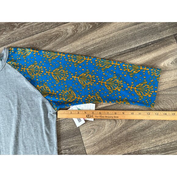 NWT LULAROE RANDY GREY WOMENS BLOUSE TOP SIZE L TAPESTRY 3/4 SLEEVE STRETCH - Picture 7 of 8